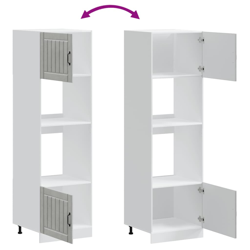 Herdumbauschränke 2 Stk. Lucca Betongrau Holzwerkstoff