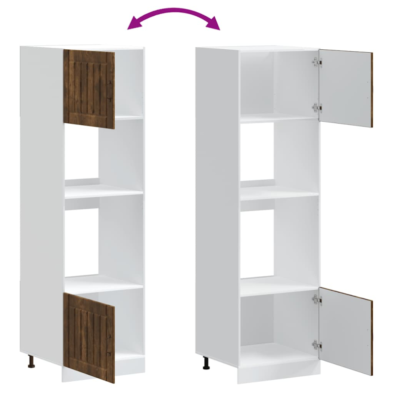 Herdumbauschränke 2 Stk. Lucca Räuchereiche Holzwerkstoff