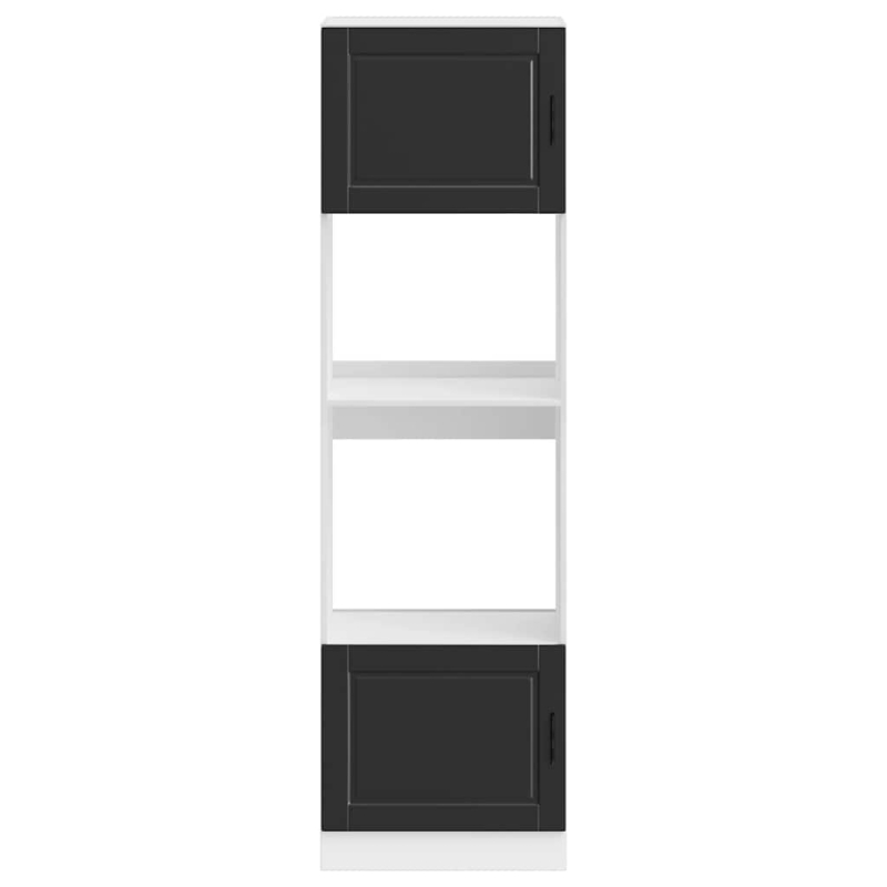 Herdumbauschränke 2 Stk. Porto Schwarz Holzwerkstoff