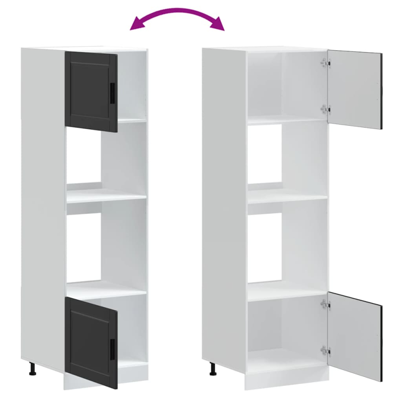 Herdumbauschränke 2 Stk. Porto Schwarz Holzwerkstoff