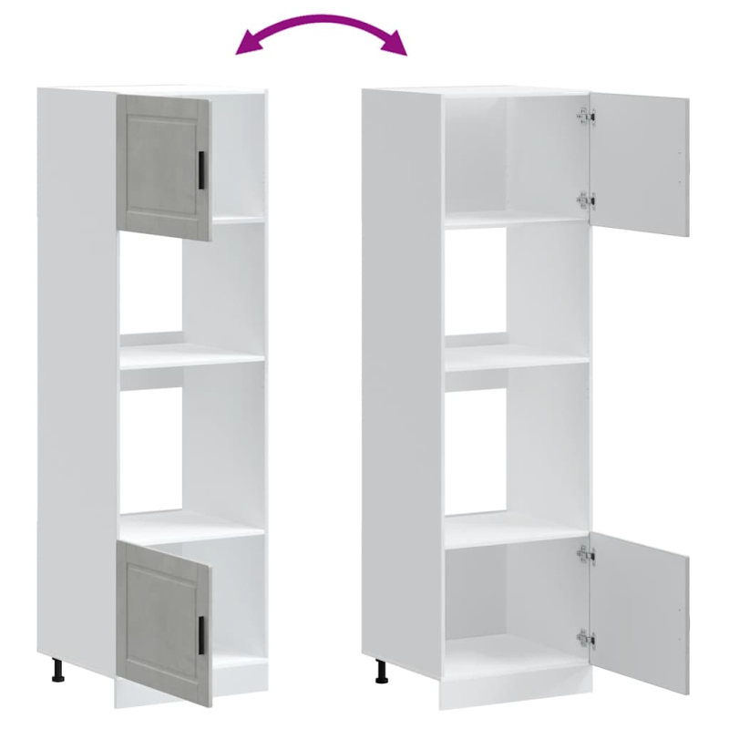 Herdumbauschränke 2 Stk. Porto Betongrau Holzwerkstoff