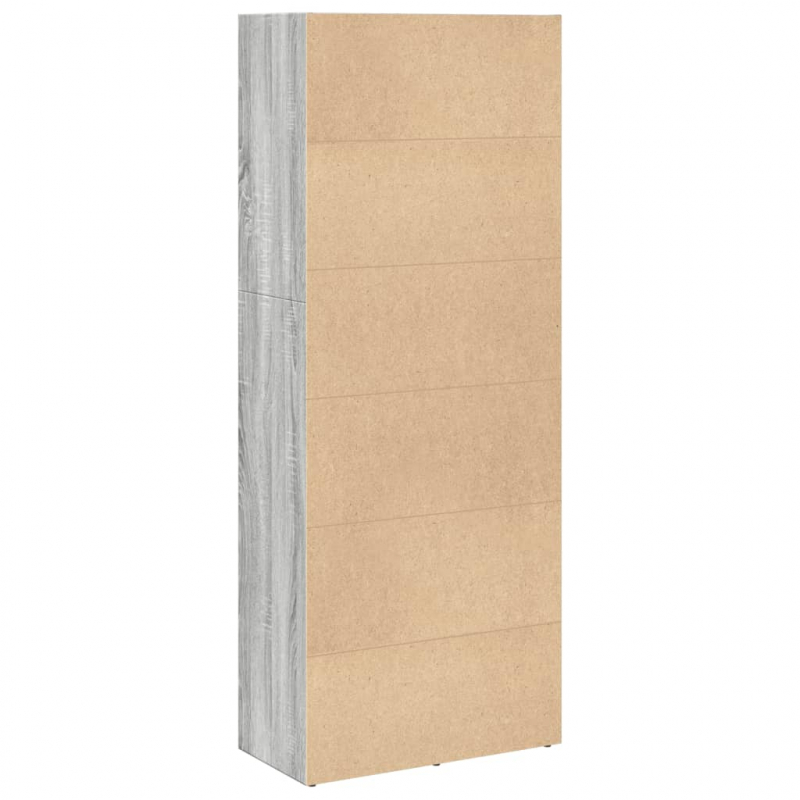 Bücherregal Grau Sonoma 60x30x152 cm Holzwerkstoff