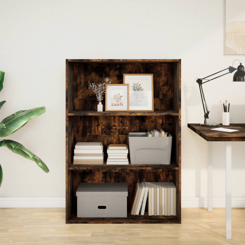 Bücherregal Räuchereiche 80x30x114 cm Holzwerkstoff