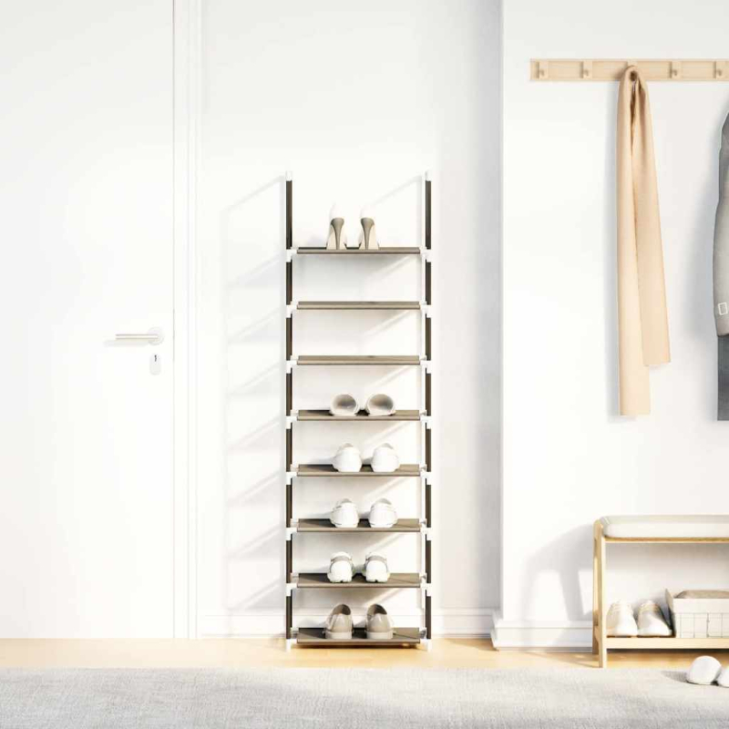 Schuhregal 8-stöckig Schwarz 44x28x145 cm Vliesstoff