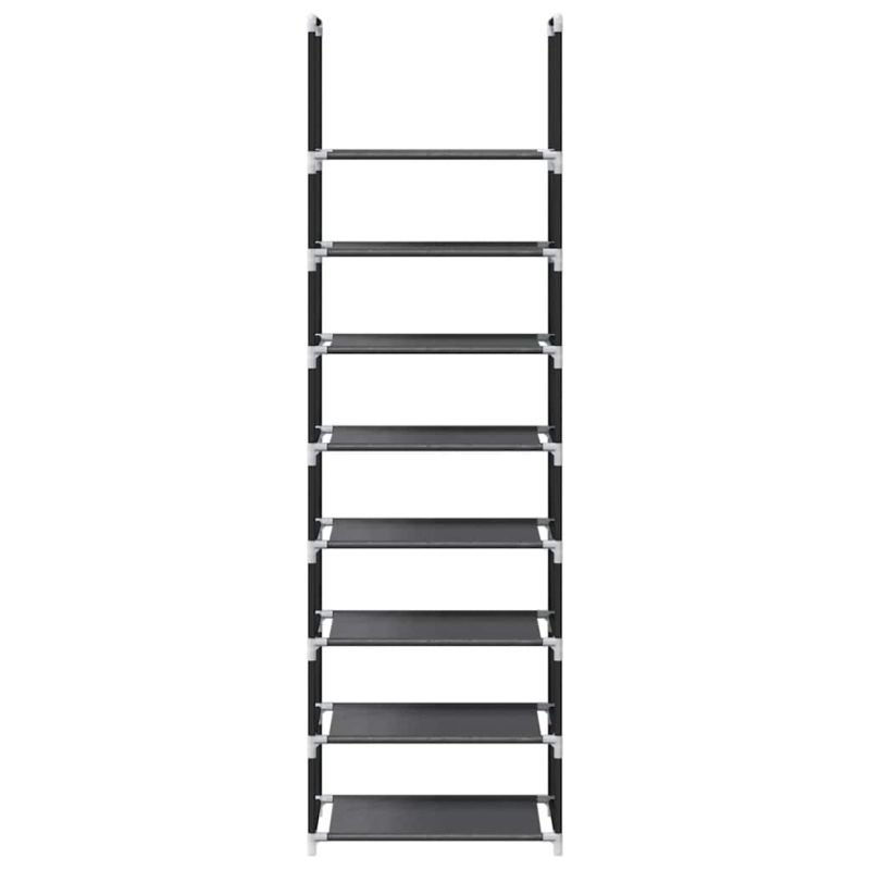Schuhregal 8-stöckig Schwarz 44x28x145 cm Vliesstoff