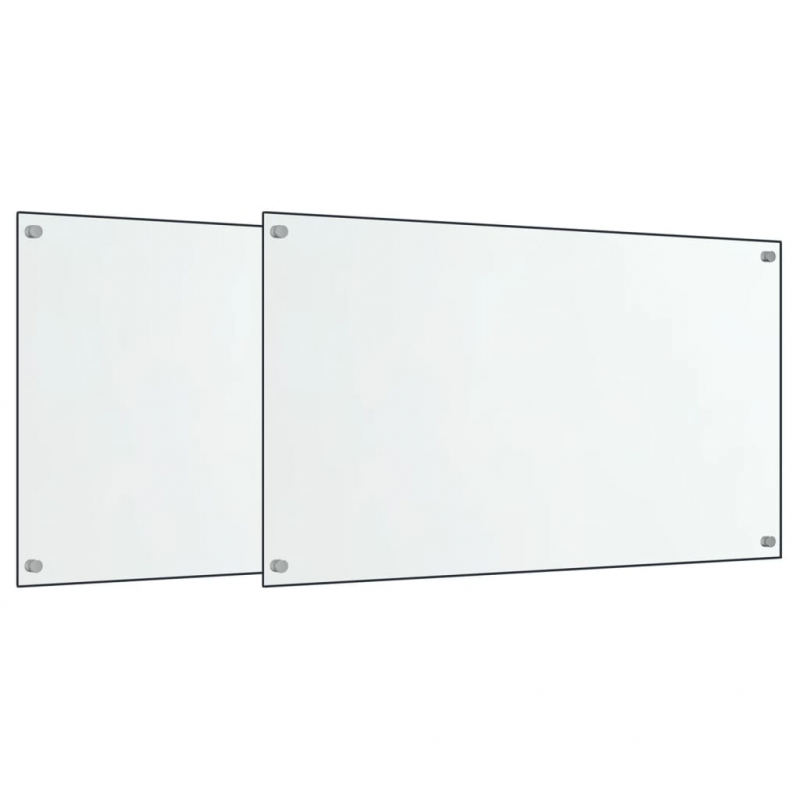 Küchenrückwände 2 Stk. Transparent 70x40 cm Hartglas