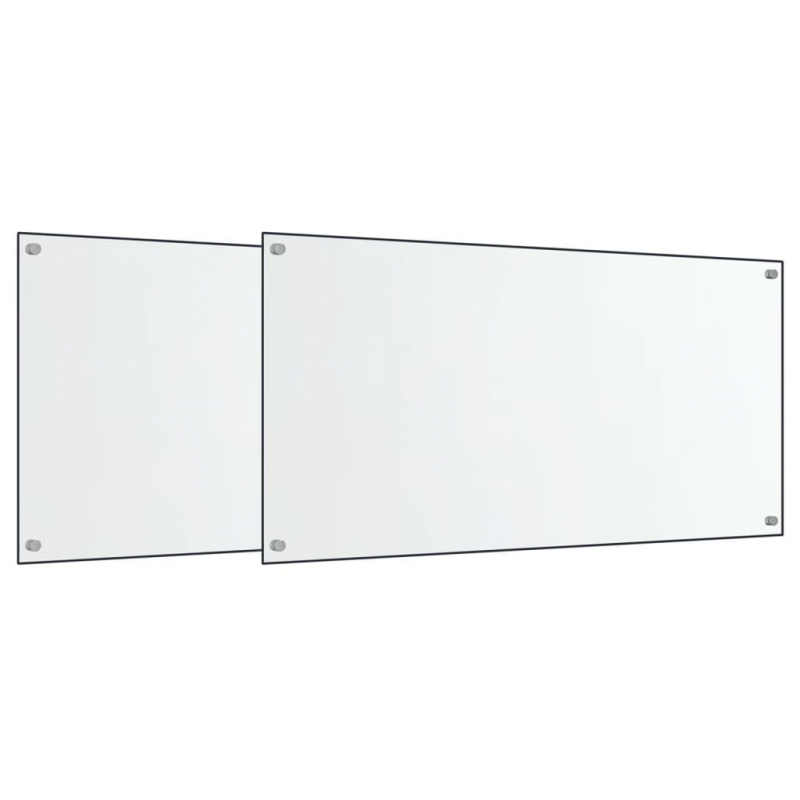 Küchenrückwände 2 Stk. Transparent 80x40 cm Hartglas