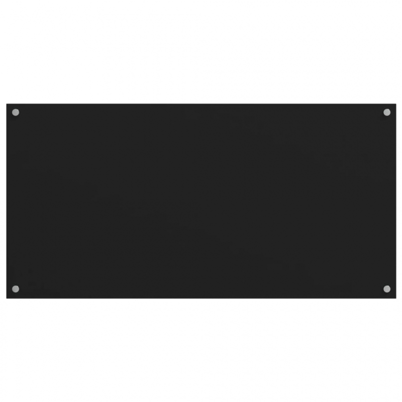 Küchenrückwände 2 Stk. Schwarz 80x40 cm Hartglas