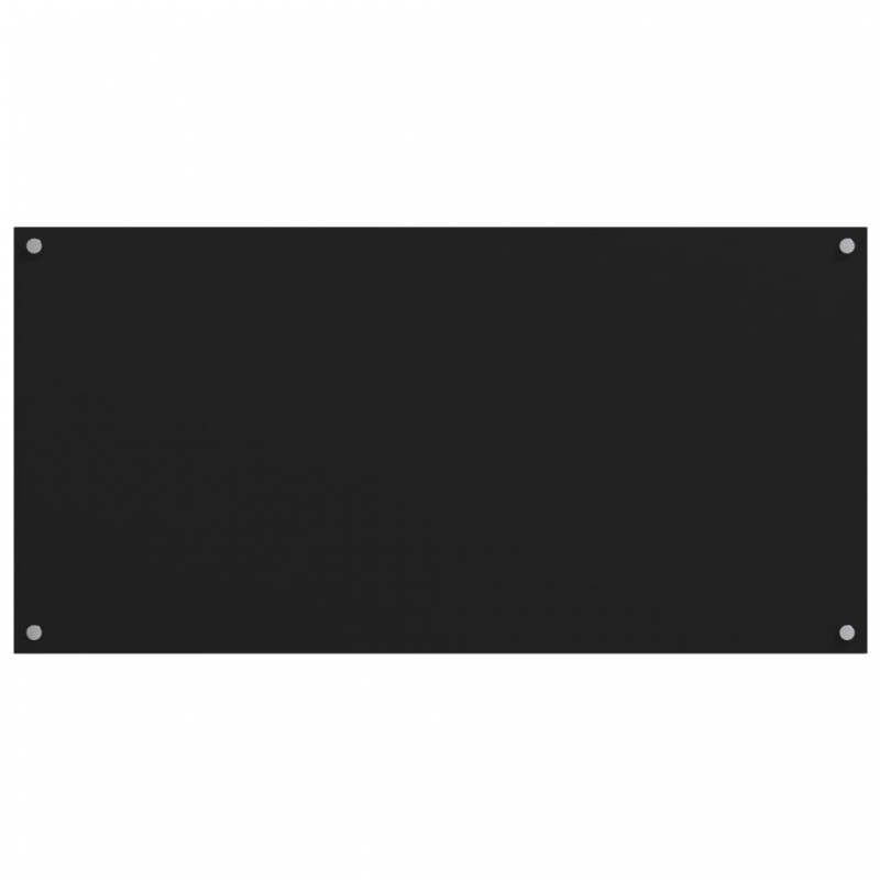 Küchenrückwände 2 Stk. Schwarz 80x50 cm Hartglas