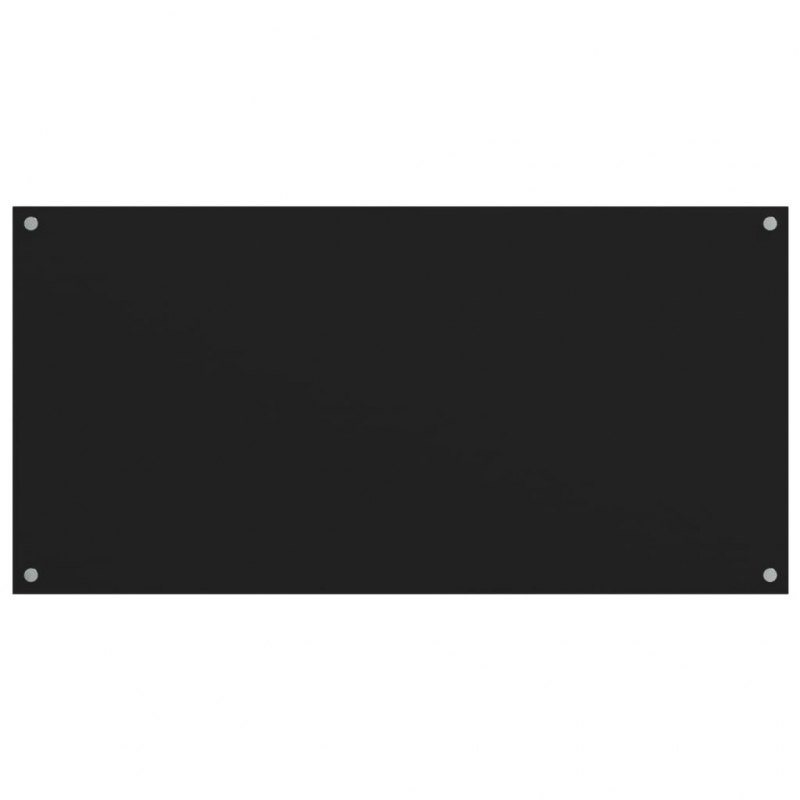 Küchenrückwände 2 Stk. Schwarz 80x60 cm Hartglas