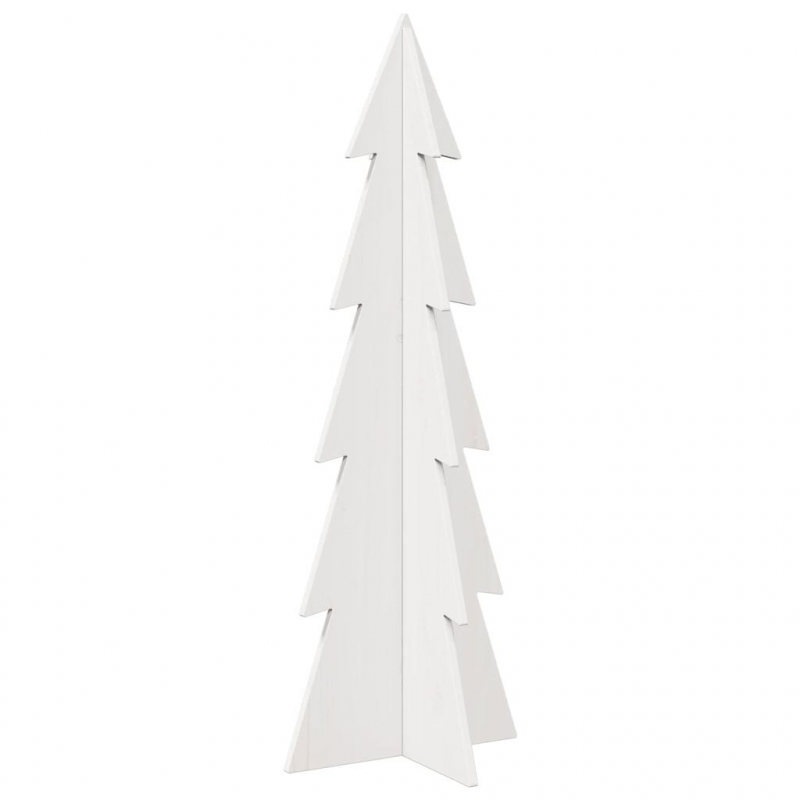 Weihnachtsbaum zum Schmücken Weiß 112 cm Massivholz Kiefer