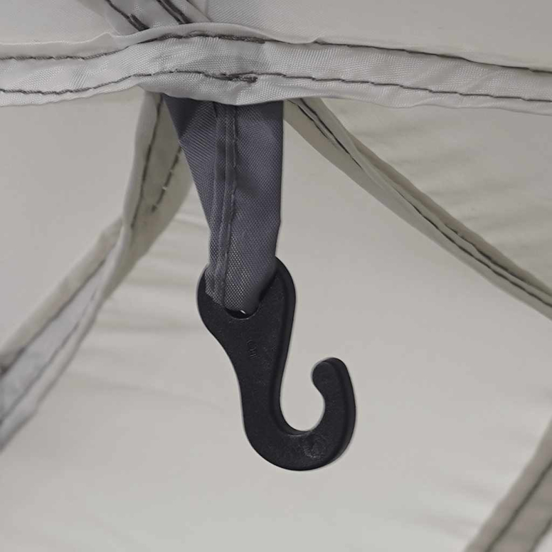 Poolzelt mit abnehmbarem Überzelt Netzwänden Grau 512x458cm