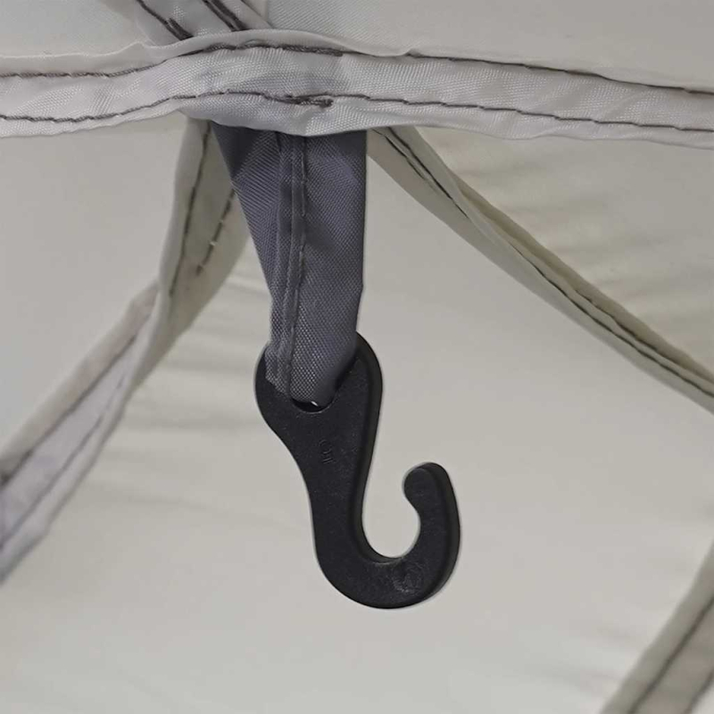 Poolzelt mit abnehmbarem Überzelt Netzwänden Grau 618x532cm