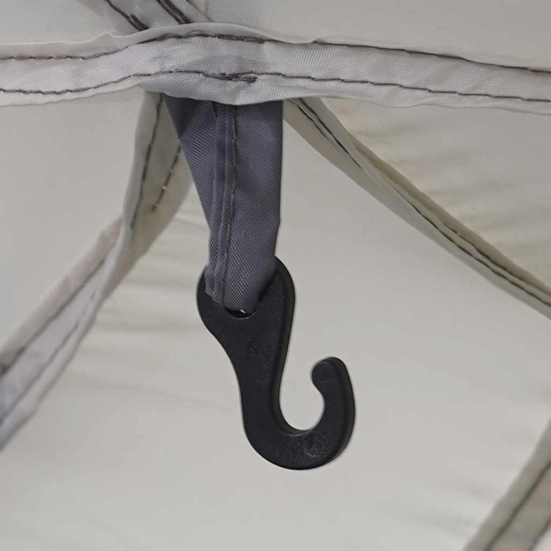 Poolzelt mit abnehmbarem Überzelt Netzwänden Grau 670x590cm