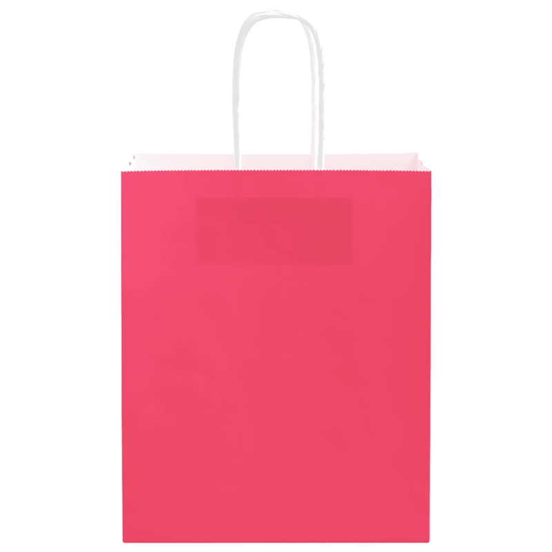 Papiertragetaschen 250 Stk. mit Henkeln Rosa 18x8x22 cm