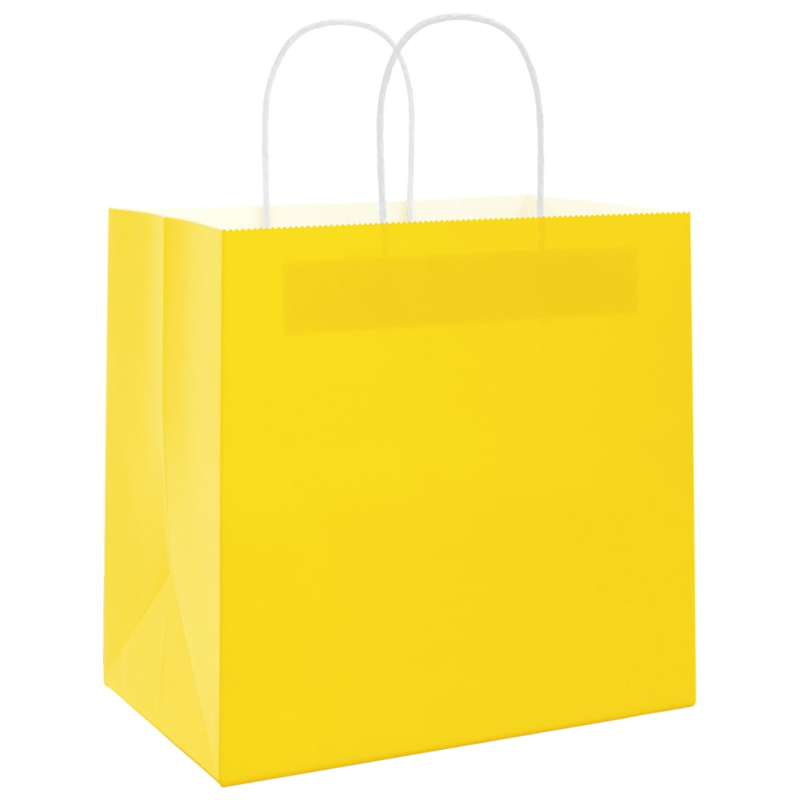 Papiertragetaschen 250 Stk. mit Henkeln Gelb 21x11x36 cm
