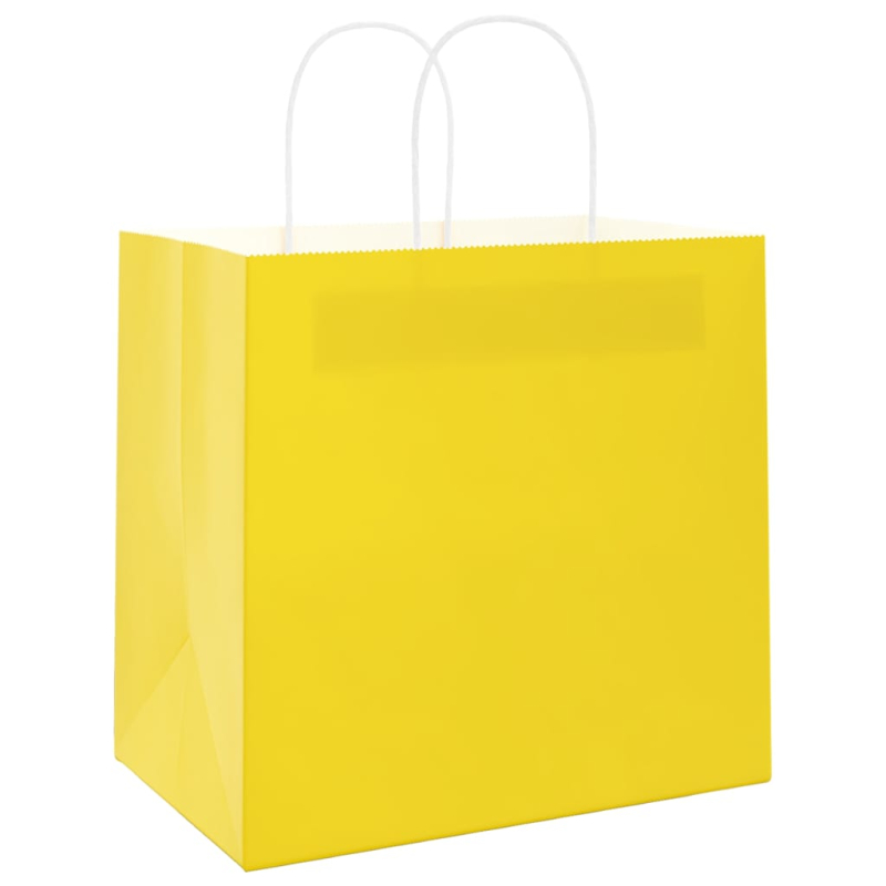 Papiertragetaschen 250 Stk. mit Henkeln Gelb 26x17x25 cm