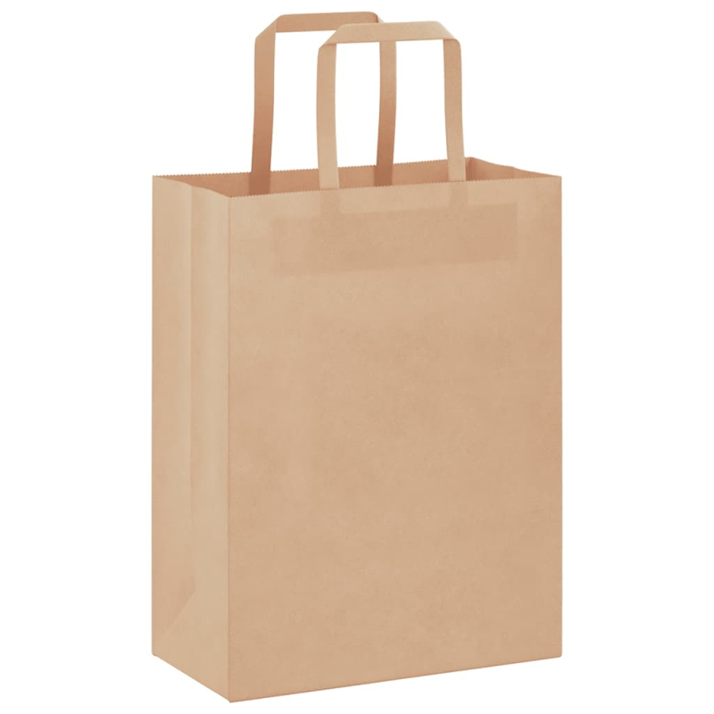 Papiertragetaschen 250 Stk. mit Henkeln Braun 21x11x28 cm