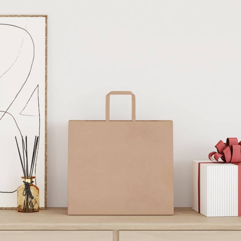 Papiertragetaschen 250 Stk. mit Henkeln Braun 32x22x28 cm