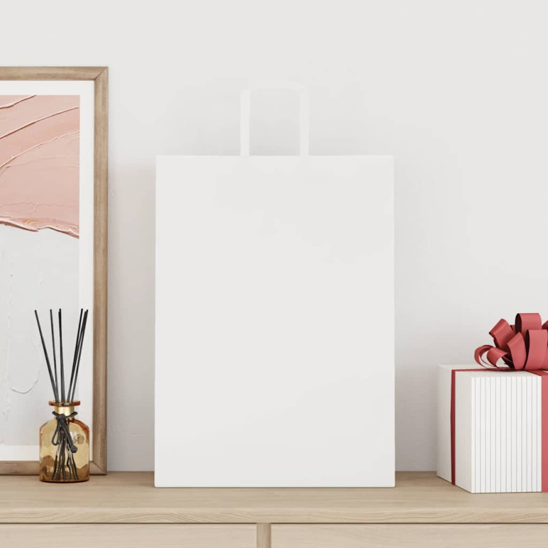 Papiertragetaschen 50 Stk. mit Henkeln Weiß 32x17x44 cm