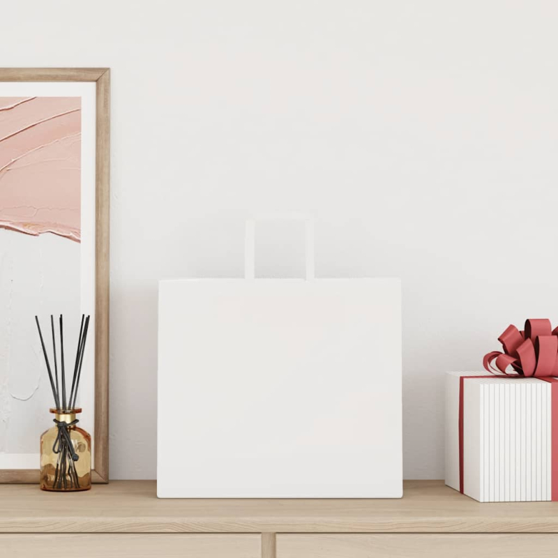 Papiertragetaschen 50 Stk. mit Henkeln Weiß 32x22x28 cm