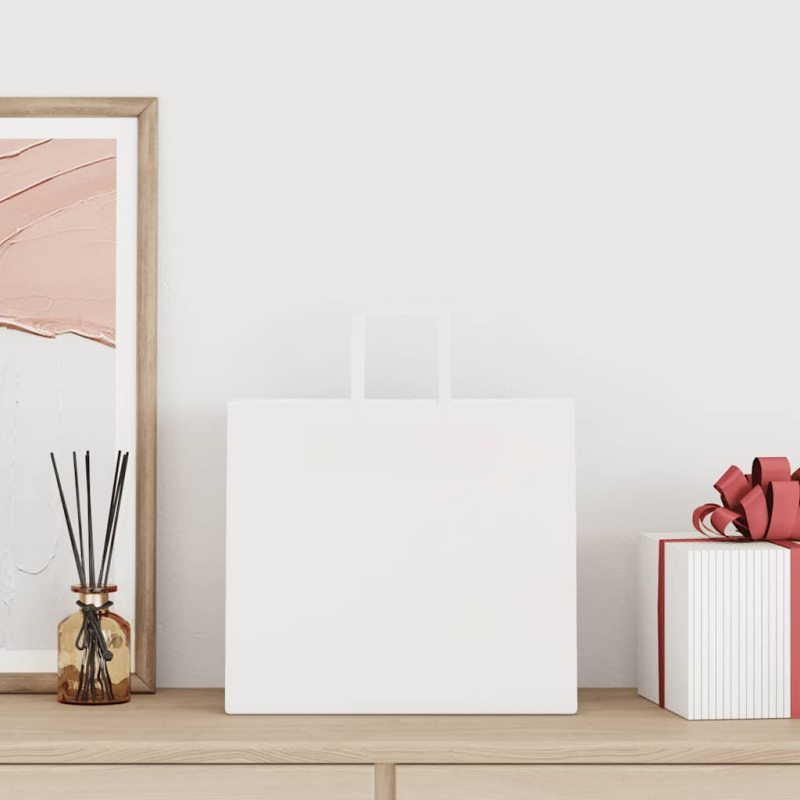 Papiertragetaschen 250 Stk. mit Henkeln Weiß 32x22x28 cm