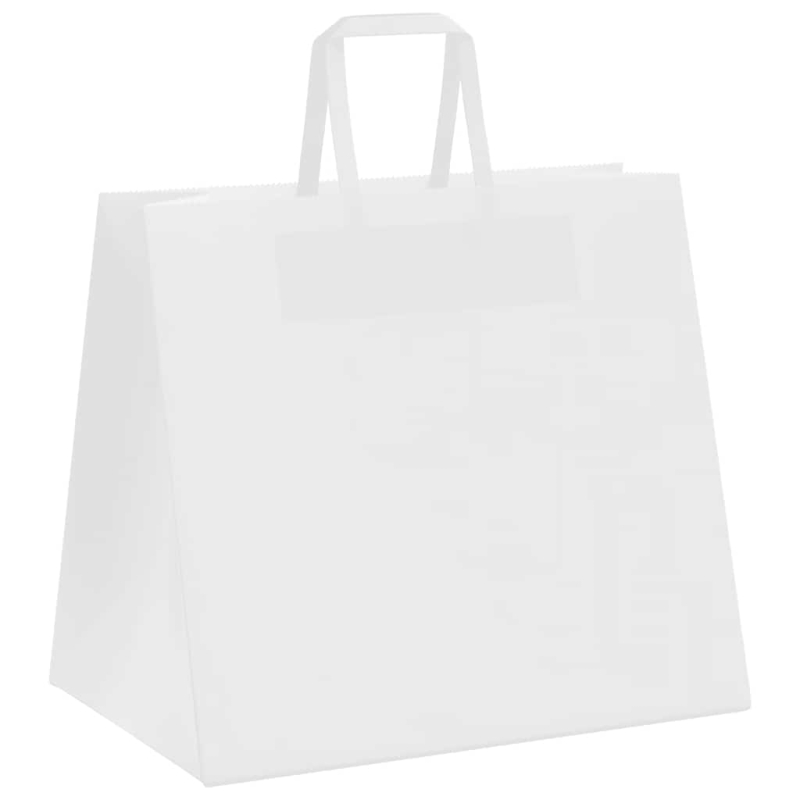 Papiertragetaschen 250 Stk. mit Henkeln Weiß 32x22x28 cm