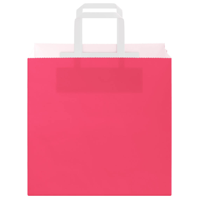 Papiertragetaschen 250 Stk. mit Henkeln Rosa 26x17x25 cm