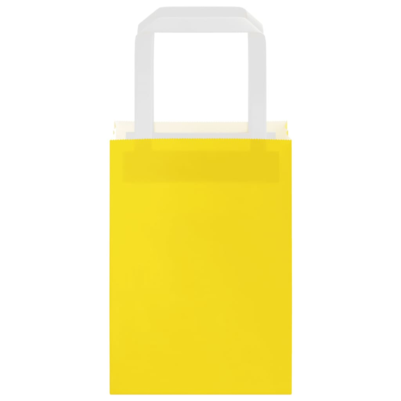 Papiertragetaschen 250 Stk. mit Henkeln Gelb 15x8x21 cm