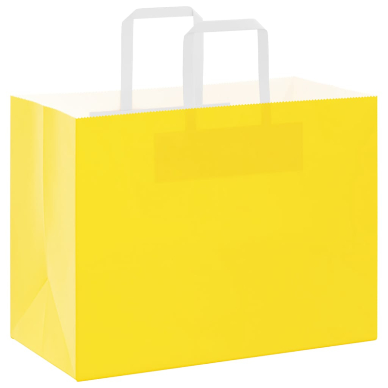 Papiertragetaschen 250 Stk. mit Henkeln Gelb 32x17x25 cm