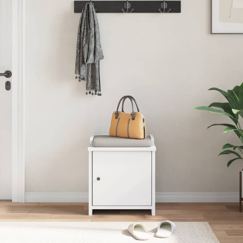 Flurbank SANDNES Weiß 45x40x50 cm Massivholz Kiefer