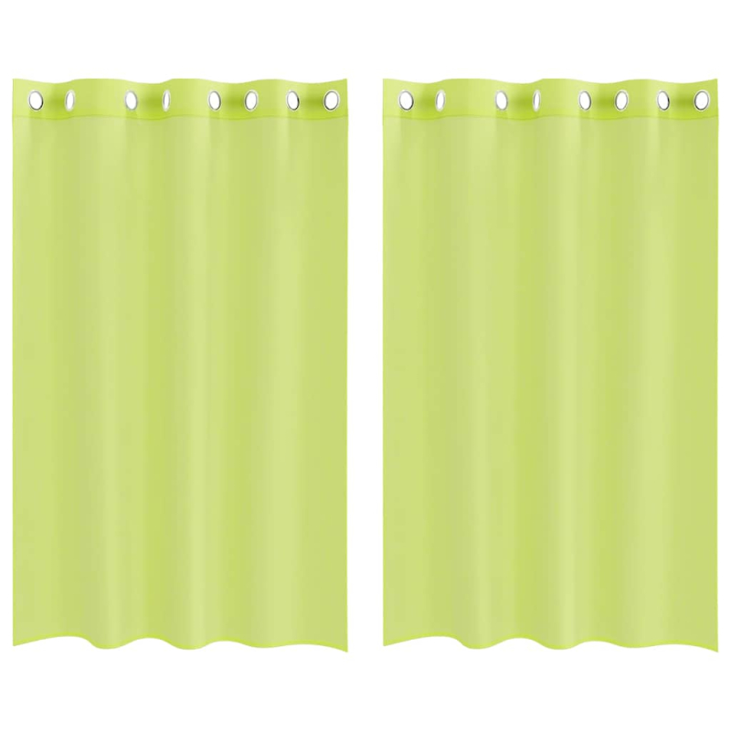 Voile Vorhänge mit Ösen 2 Stk. Apfelgrün 140x175 cm