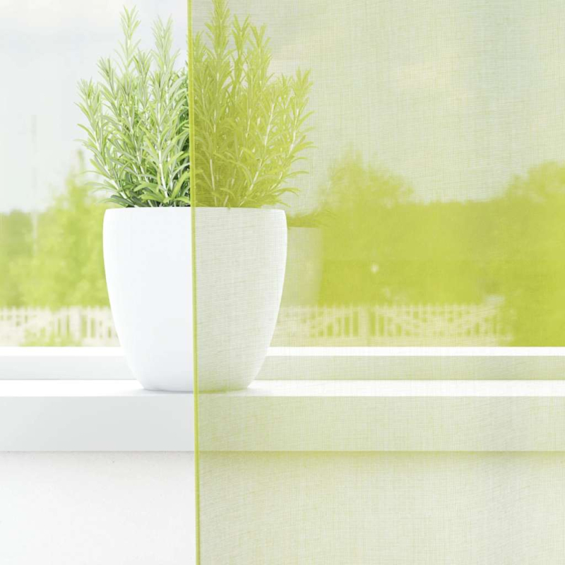 Voile Vorhänge mit Ösen 2 Stk. Apfelgrün 140x225 cm