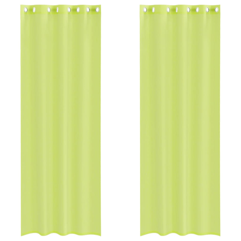 Voile Vorhänge mit Ösen 2 Stk. Apfelgrün 140x300 cm