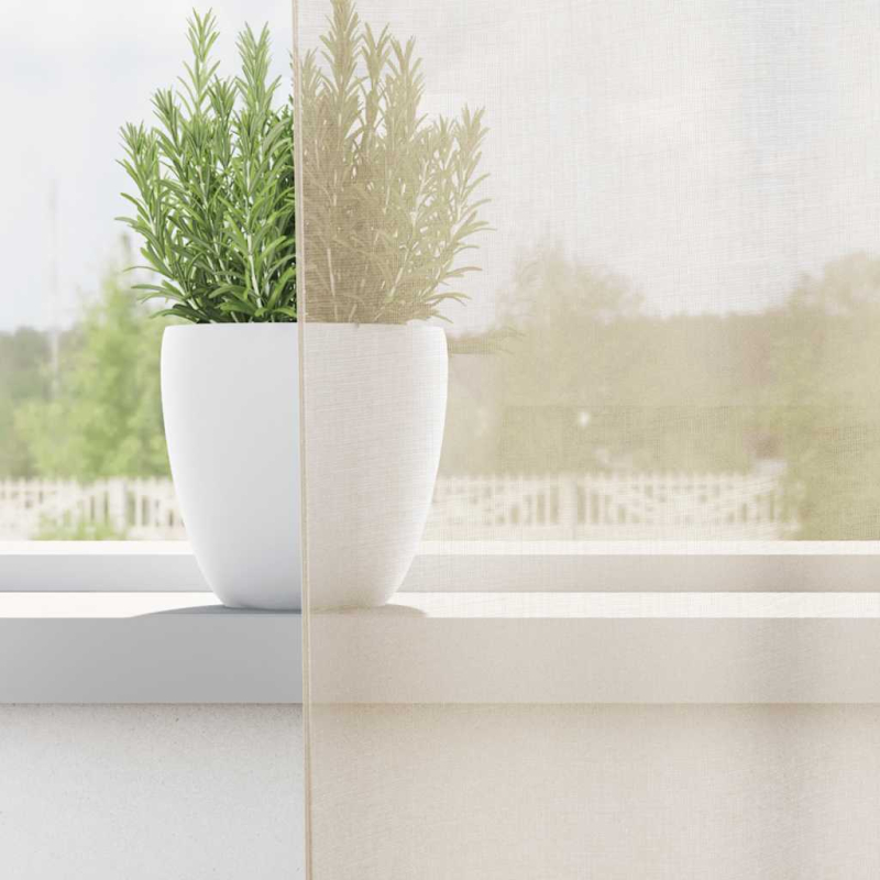 Voile Vorhänge mit Ösen 2 Stk. Creme 140x140 cm