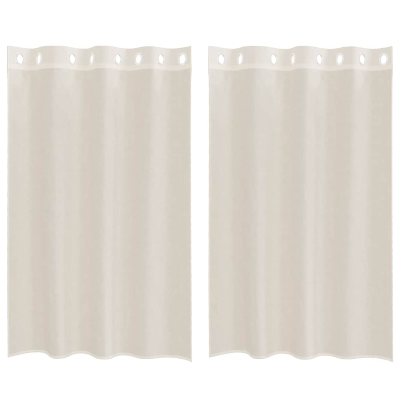 Voile Vorhänge mit Ösen 2 Stk. Creme 140x175 cm