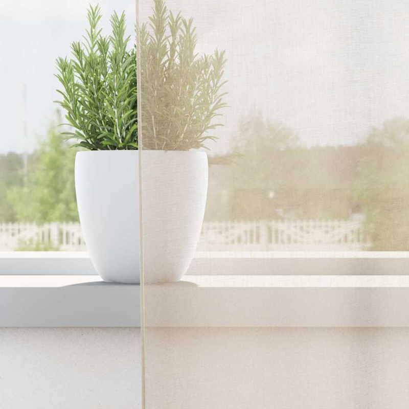 Voile Vorhänge mit Ösen 2 Stk. Creme 140x245 cm