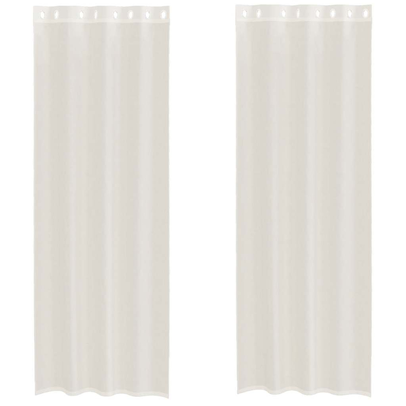Voile Vorhänge mit Ösen 2 Stk. Creme 140x260 cm