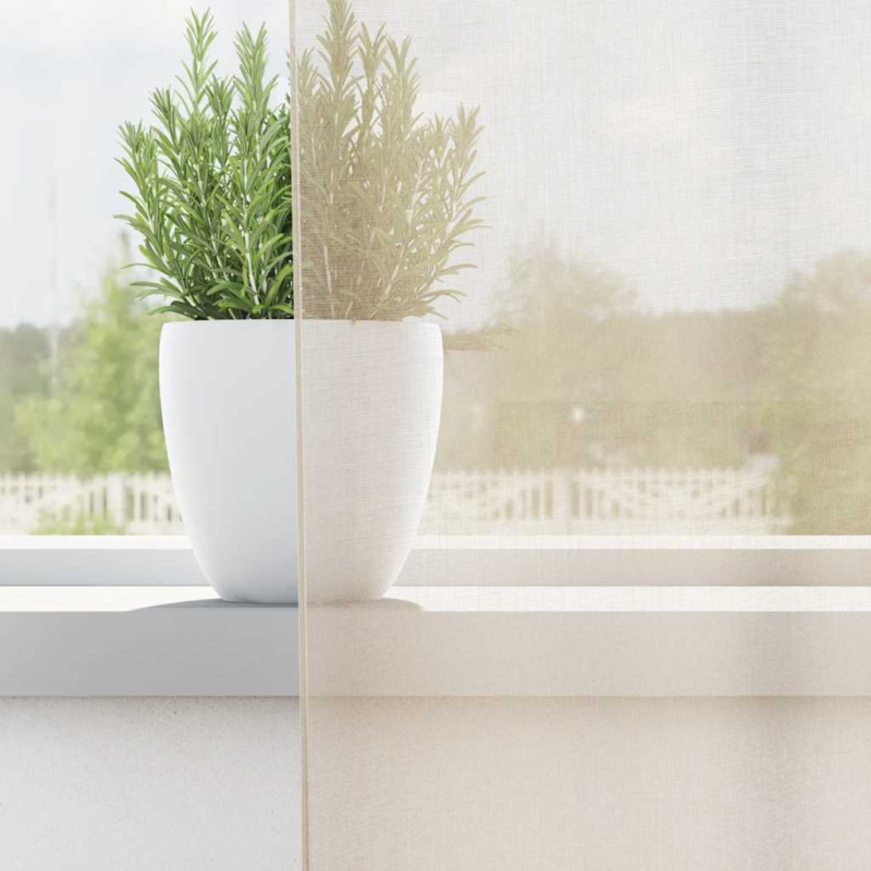 Voile Vorhänge mit Ösen 2 Stk. Creme 140x260 cm