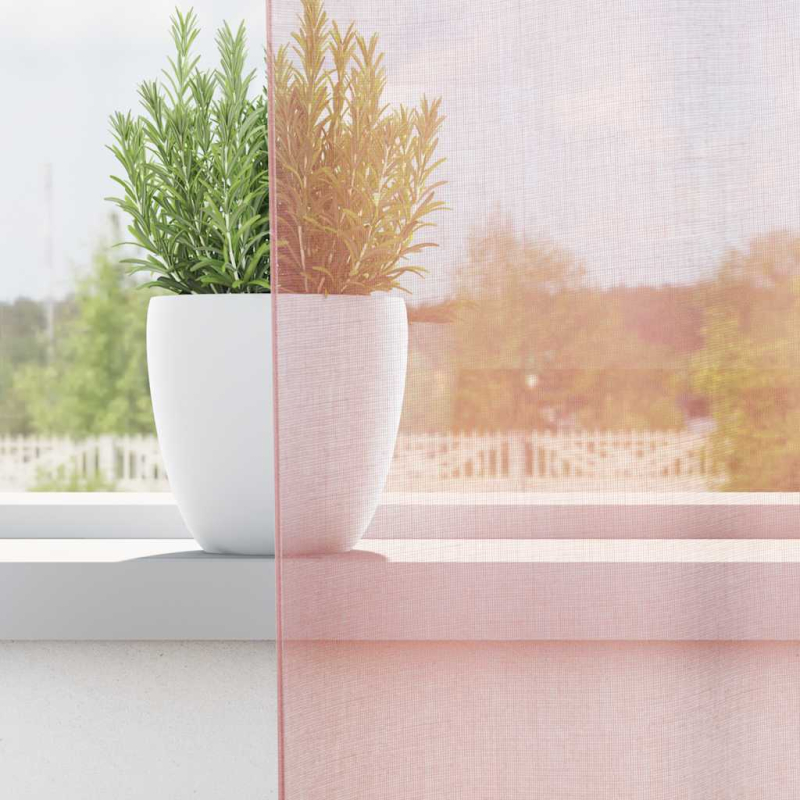 Voile Vorhänge mit Ösen 2 Stk. Hellrosa 140x140 cm