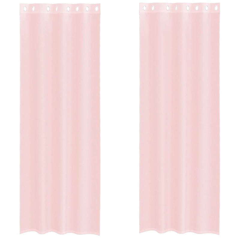 Voile Vorhänge mit Ösen 2 Stk. Hellrosa 140x260 cm