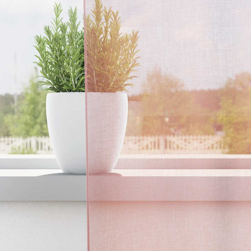 Voile Vorhänge mit Ösen 2 Stk. Hellrosa 140x260 cm