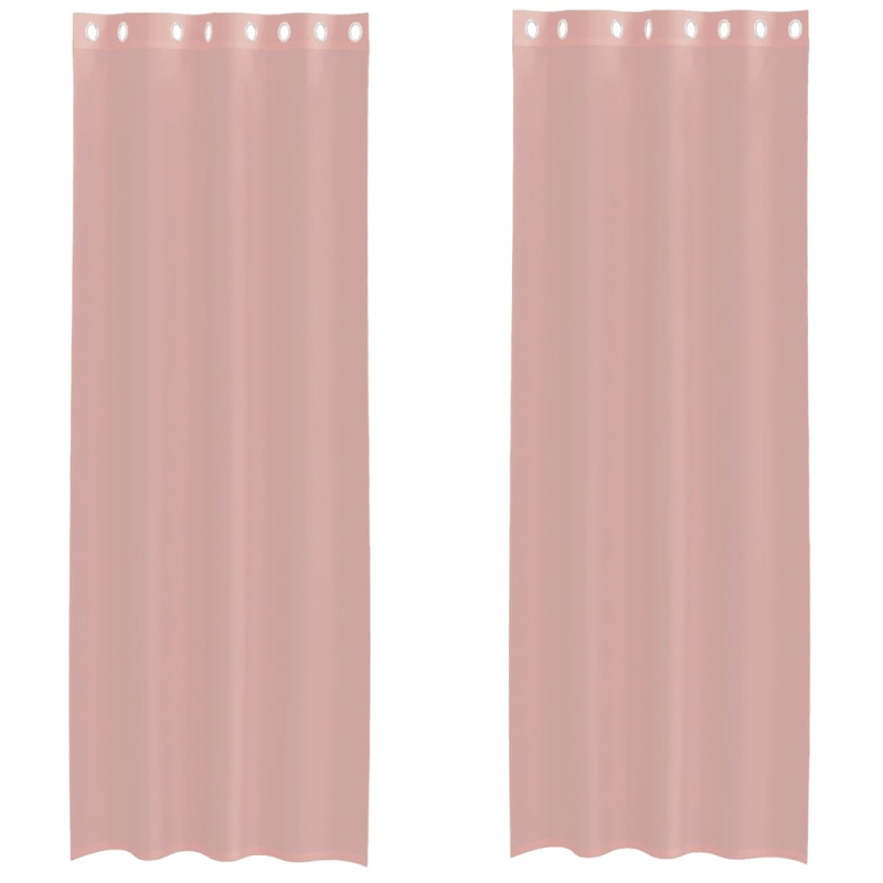 Voile Vorhänge mit Ösen 2 Stk. Rosa 140x260 cm