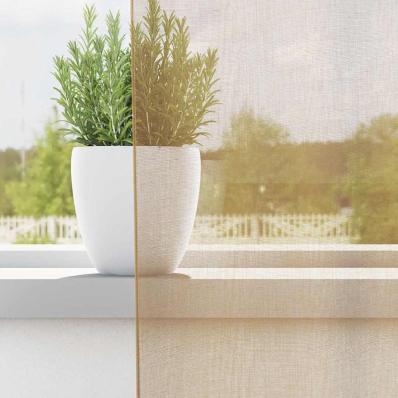 Voile Vorhänge mit Ösen 2 Stk. Sandfarbe