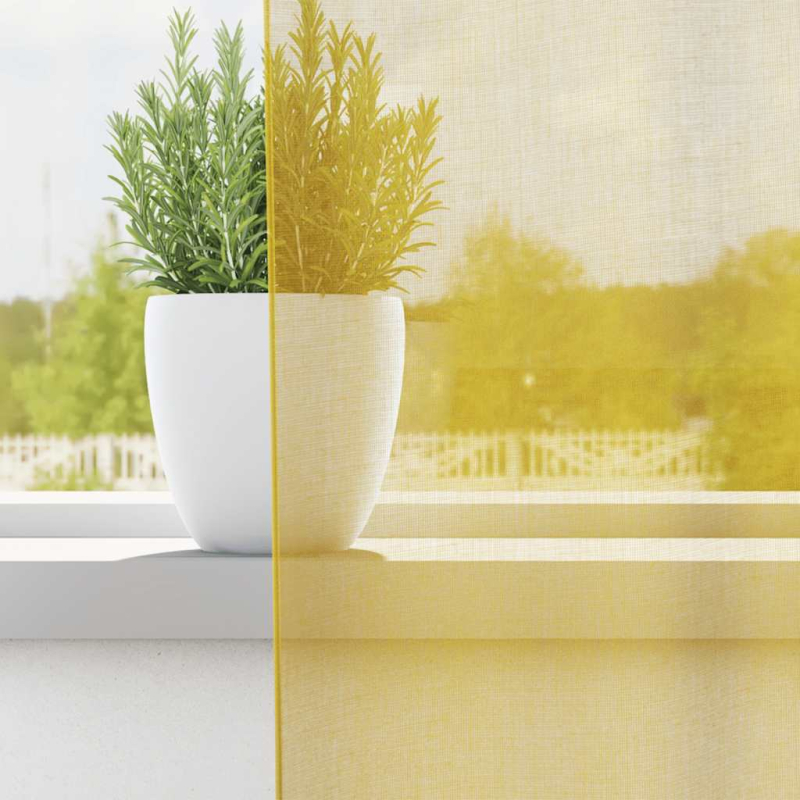 Voile Vorhänge mit Ösen 2 Stk. Gelb