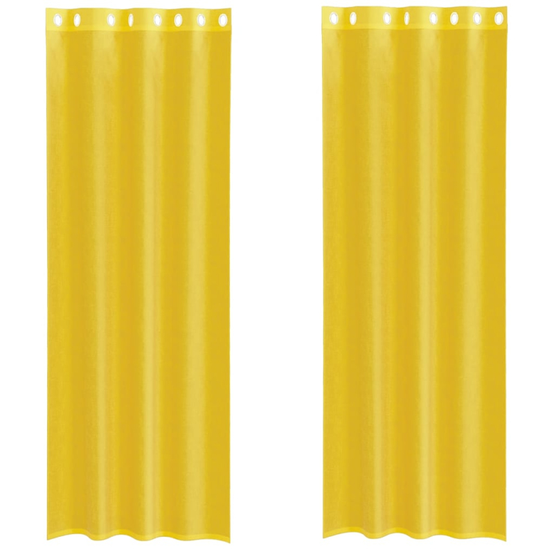 Voile Vorhänge mit Ösen 2 Stk. Gelb