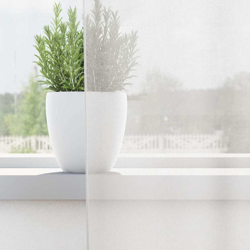 Voile Vorhänge mit Ösen 2 Stk. Weiß