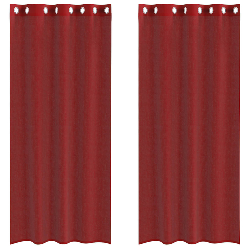 Voile Vorhänge mit Ösen 2 Stk. Weinrot
