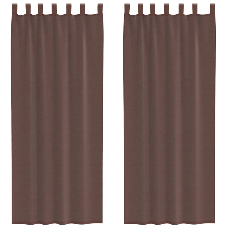 Voile Vorhänge mit Stangentaschen 2 Stk. Braun