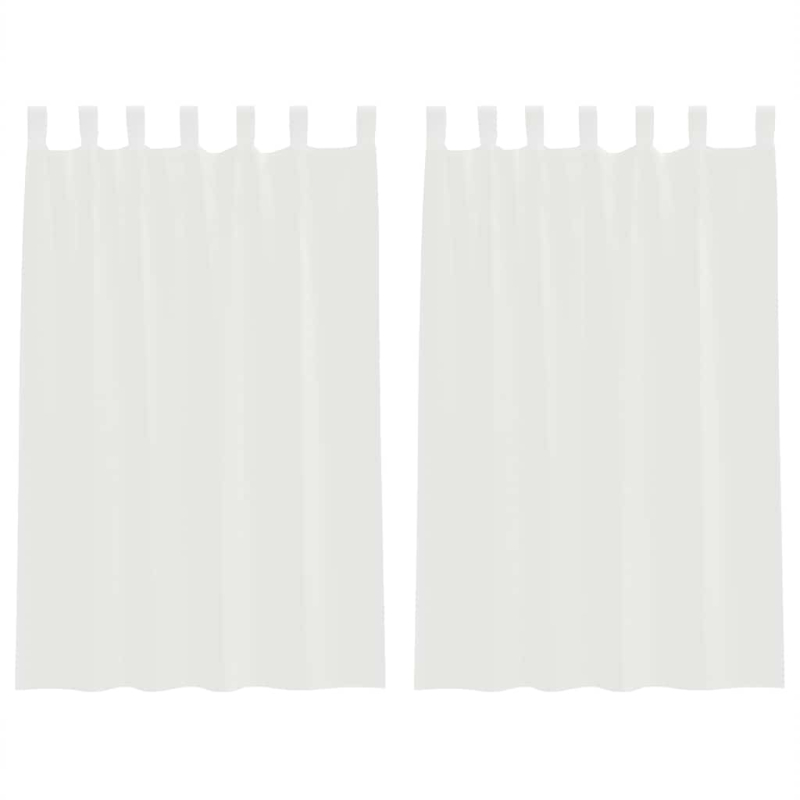 Voile Vorhänge mit Stangentaschen 2 Stk. Weiß